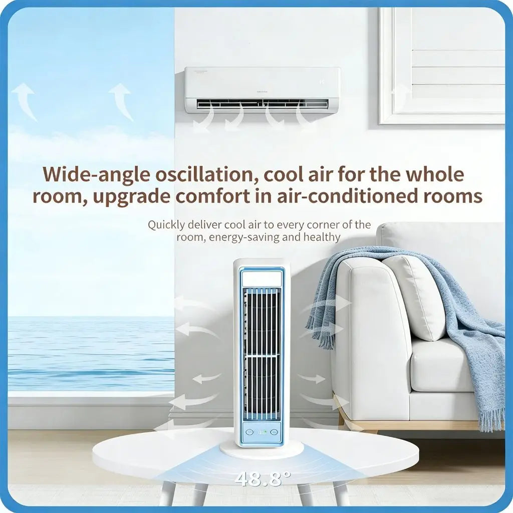 Portable Air Cooling Fans Desktop Tower Fan with Digital Panel 120°scillating Wall Mount & Standing Fans for Home, Office, Dorm