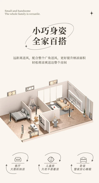 Tower Fan, Household Bladeless Fan, Energy-Saving Vertical Oscillating Floor Fan for Bedrooms, Mothers and Infants