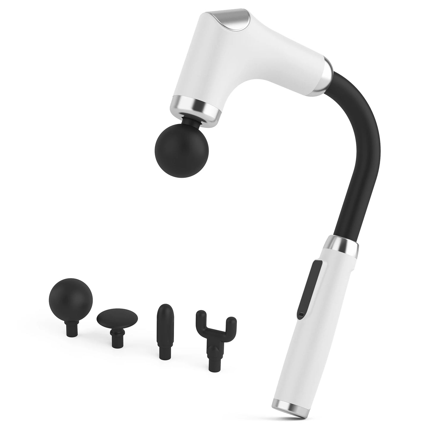 Home Massage Gun With A Long Handle Curved Head Cervical Spine Lumbar Back Legs Multi-functional Fascia Gun For Relaxing Muscles
