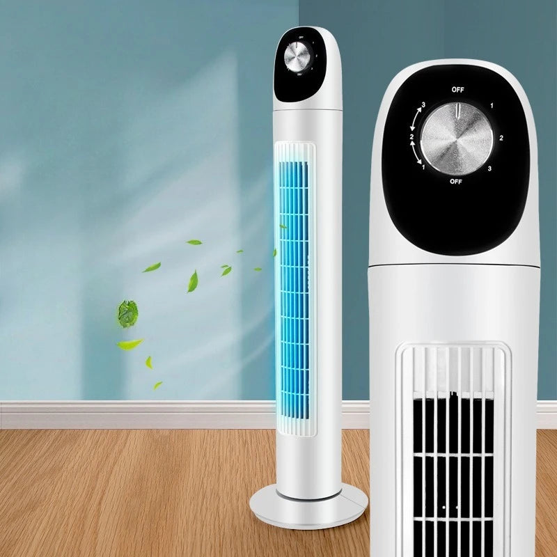 Tower Air Circulator Fan 3-Speed Oscillating - Wide-Angle Airflow for Bedroom/Office Silent Motor Anti-Tip Base 12H Timer