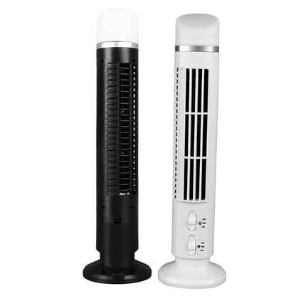 【2026】Tower Bladeless Fan 90 Degree Oscillating Fingertip Guard USB Quiet Desk Fan Anti Slip Pad with Light for Home