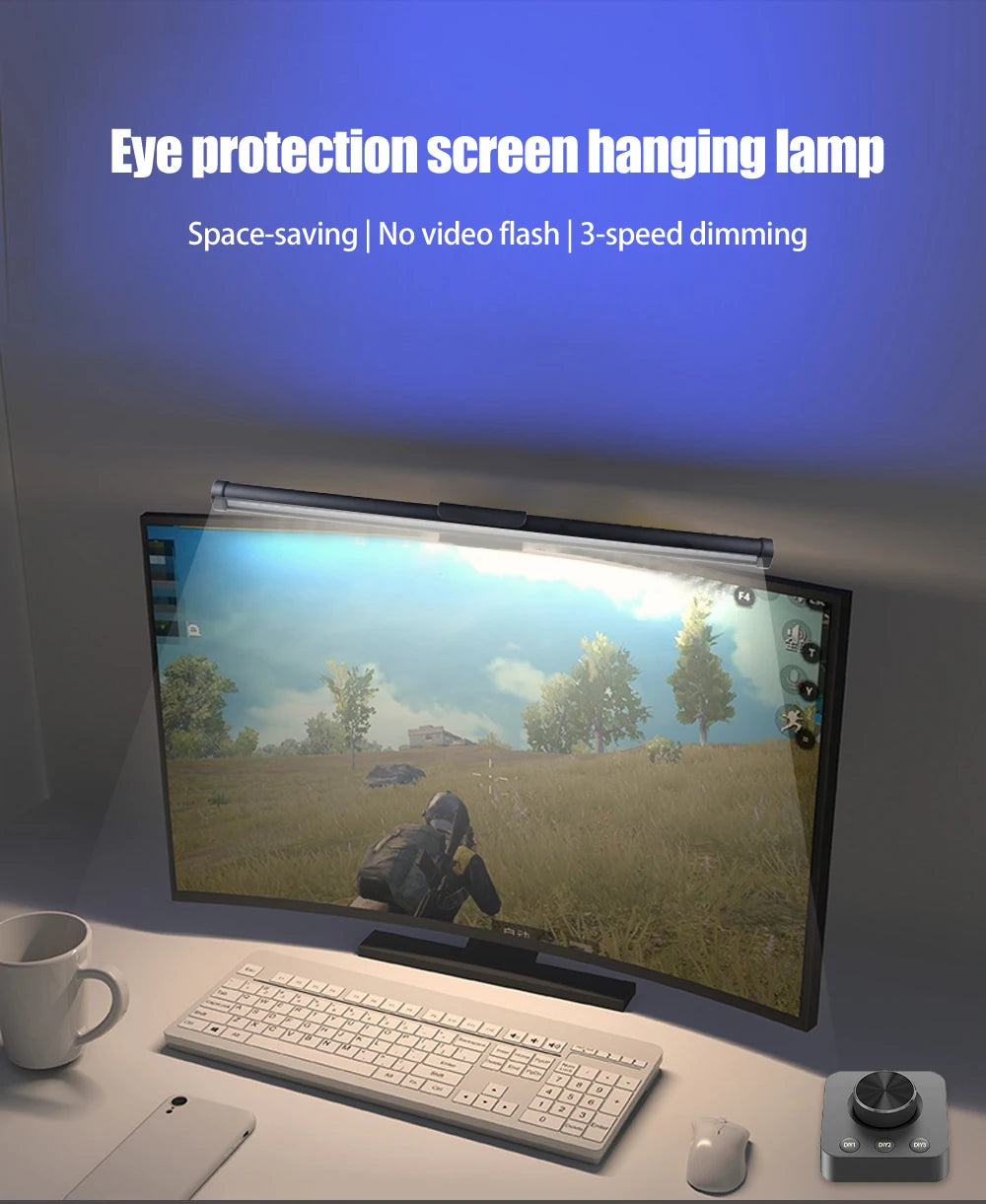 Monitor Light Bar RGB Lightbar Atmosphere USB LED Screen Hanging Setup Dimming For Game Room Desk Lamp Night Light Accessories