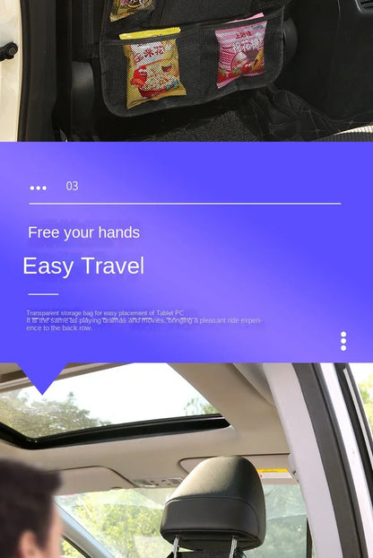 Car Backseat Organizer with Tablet Holder - Multi-Pocket Storage & Seat Protector for Kids/Pets