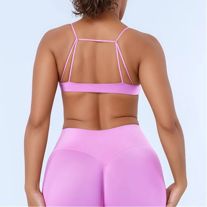 HISTELLO Vision Twist Front Backless Sports Bra Women High Support Breathable Soft Gym Workout Running Jogging Fitness Bra