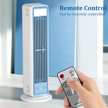 3600mAh USB Rechargeable Tower Fan 3 Speeds Quiet Bladeless Desktop Fan with Remote Control Portable Air Cooler for Home Office