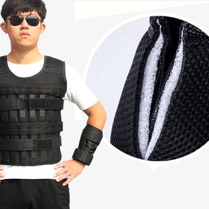 20kg Adjustable Weighted Vest,Empty Bag Fitness Running Vest for Men Women,Black Physical Training Clothing for Boxing