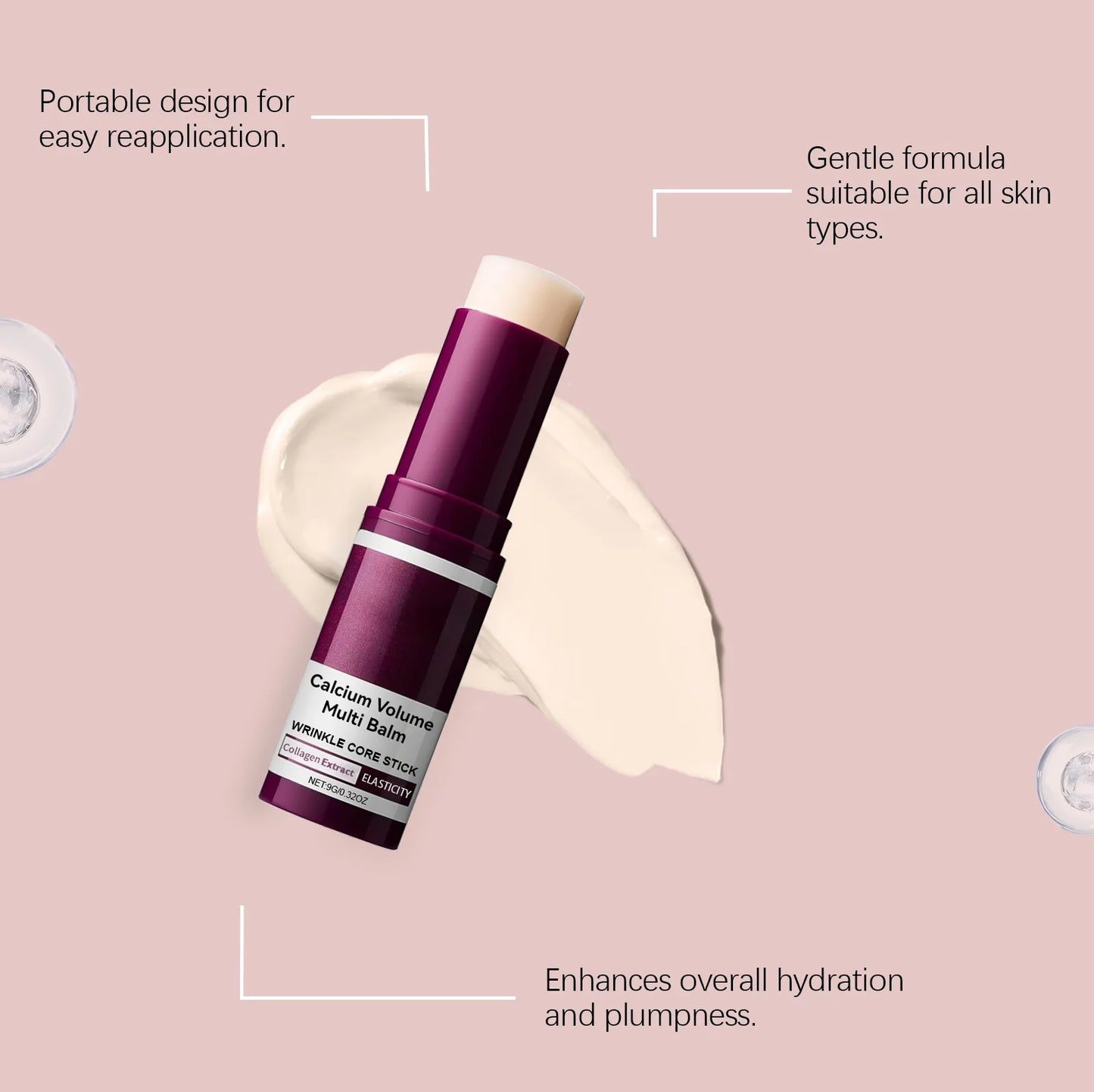 Collagen Wrinkle Removal Multi Bounce Balm Stick Instant Anti-Aging Firming Lift Brighten Facial Dull Skin Moisturizer Cosmetics