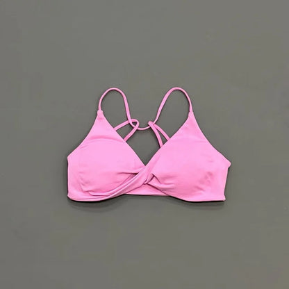 HISTELLO Vision Twist Front Backless Sports Bra Women High Support Breathable Soft Gym Workout Running Jogging Fitness Bra