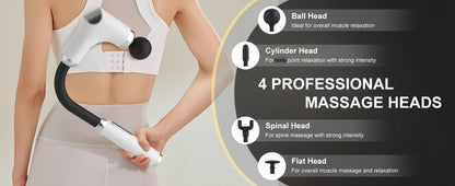Home Massage Gun With A Long Handle Curved Head Cervical Spine Lumbar Back Legs Multi-functional Fascia Gun For Relaxing Muscles