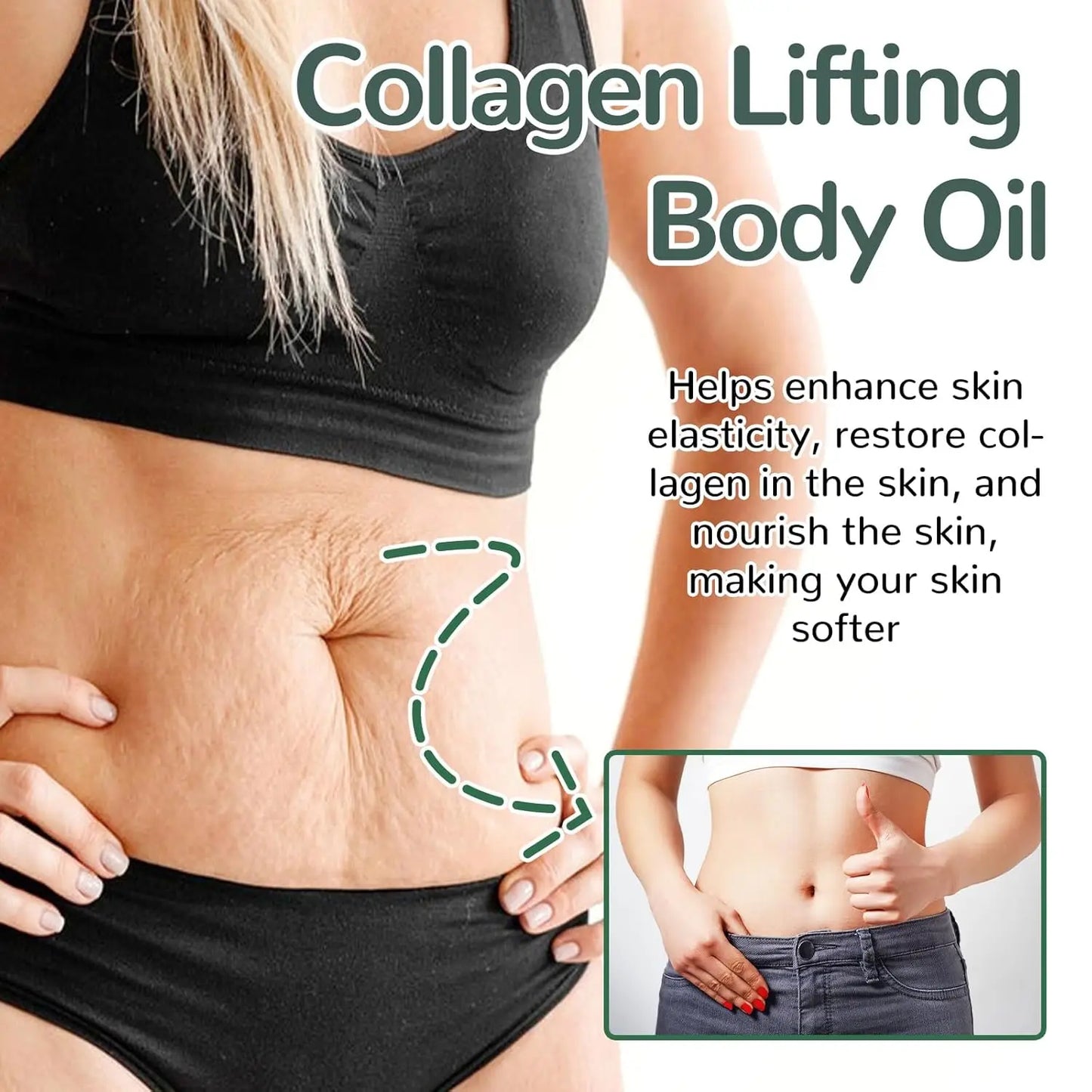 100ml Collagen Lifting Body Oil with Hydrating Formula for Neck Chest Arms Thighs Silky Texture for Fresh and Luminous Skin