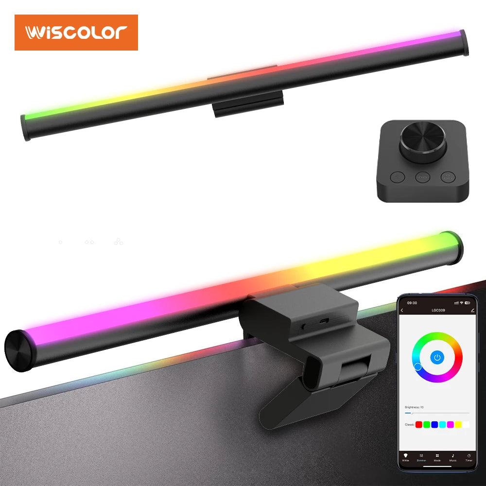 Monitor Light Bar RGB Lightbar Atmosphere USB LED Screen Hanging Setup Dimming For Game Room Desk Lamp Night Light Accessories