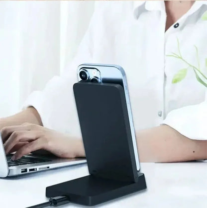 Magnetic Fast Charging Station 15W Wireless Charger Desktop Fold Smart Phone Holder Charge For Magsafe iPhone 16 15 14 13 12 Pro