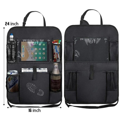Car Backseat Organizer with Tablet Holder - Multi-Pocket Storage & Seat Protector for Kids/Pets