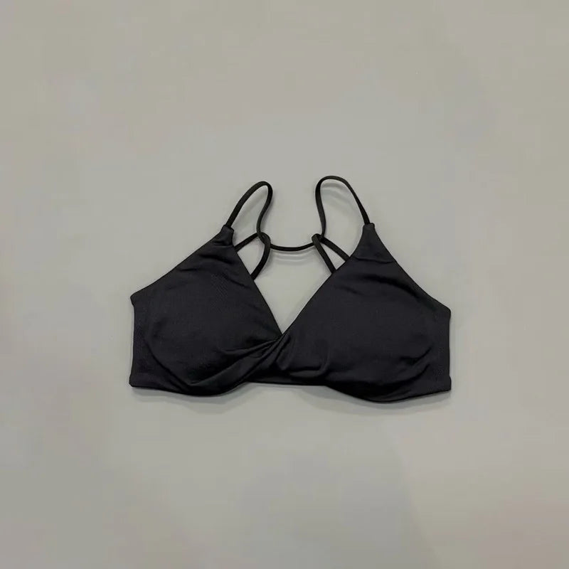 HISTELLO Vision Twist Front Backless Sports Bra Women High Support Breathable Soft Gym Workout Running Jogging Fitness Bra