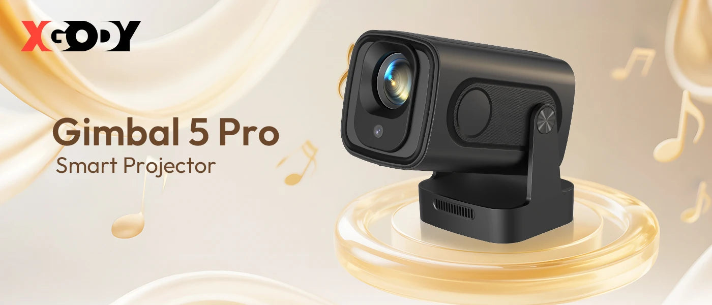XGODY HY310 Mini Projector Auto Focus 4K Native 1080P 330ANSI Android11 5W Speaker Air Mouse Voice Assistant Home Cinema