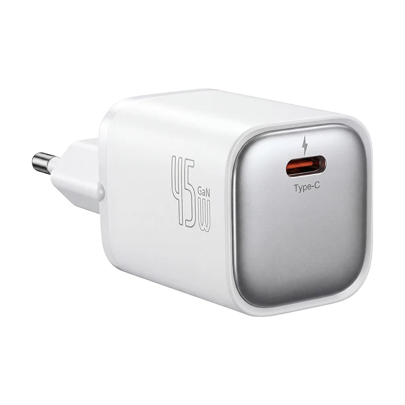 GaN Charger 45W EU Plug PD Charge USB-C Charger Fast Charging For iPhone 17 16 15 Pro Max Laptop Phone Charger
