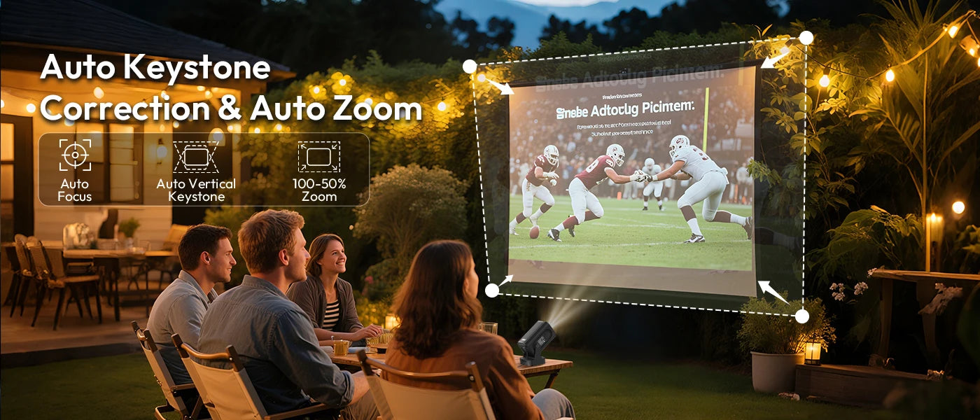 XGODY HY310 Mini Projector Auto Focus 4K Native 1080P 330ANSI Android11 5W Speaker Air Mouse Voice Assistant Home Cinema