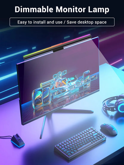 Monitor Light Bar RGB Lightbar Atmosphere USB LED Screen Hanging Setup Dimming For Game Room Desk Lamp Night Light Accessories