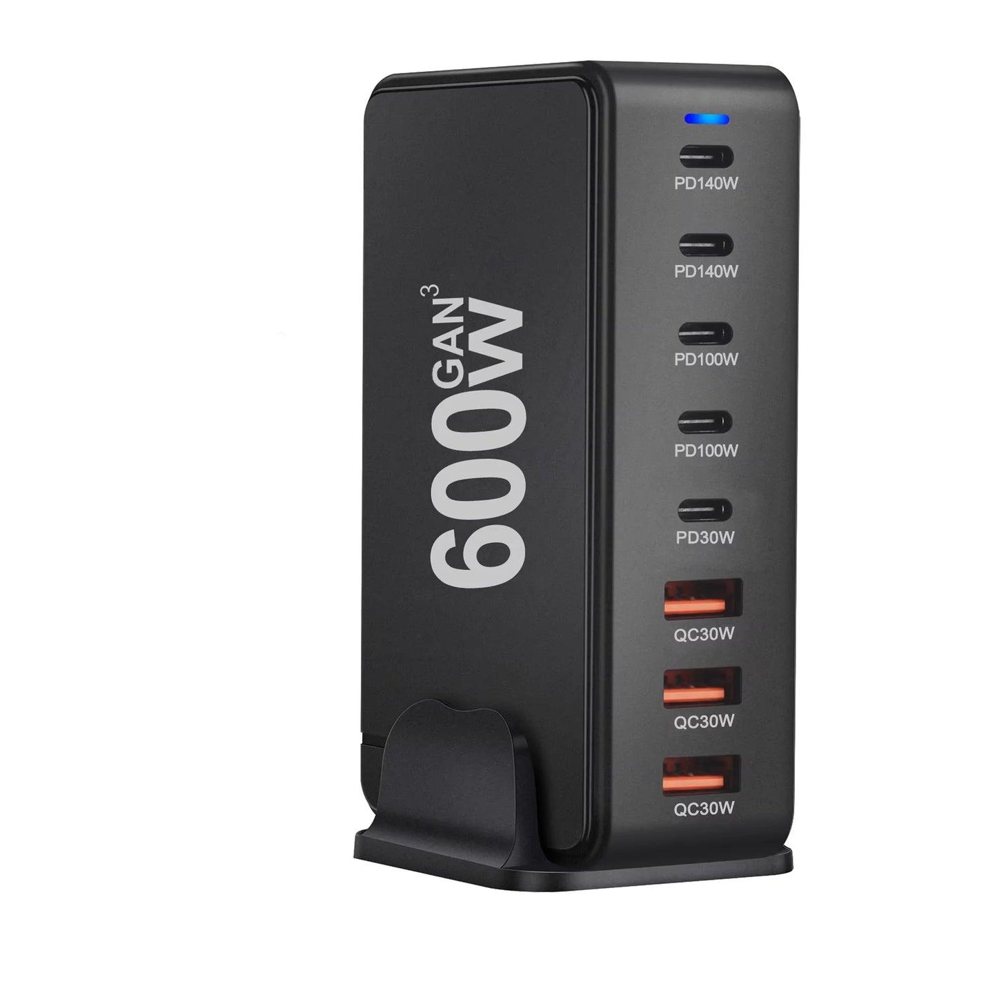GaN  600W New Fast Charge 3.0 USB-C Charger with 8 Ports 5C3A PD, Portable and Suitable for Tablets