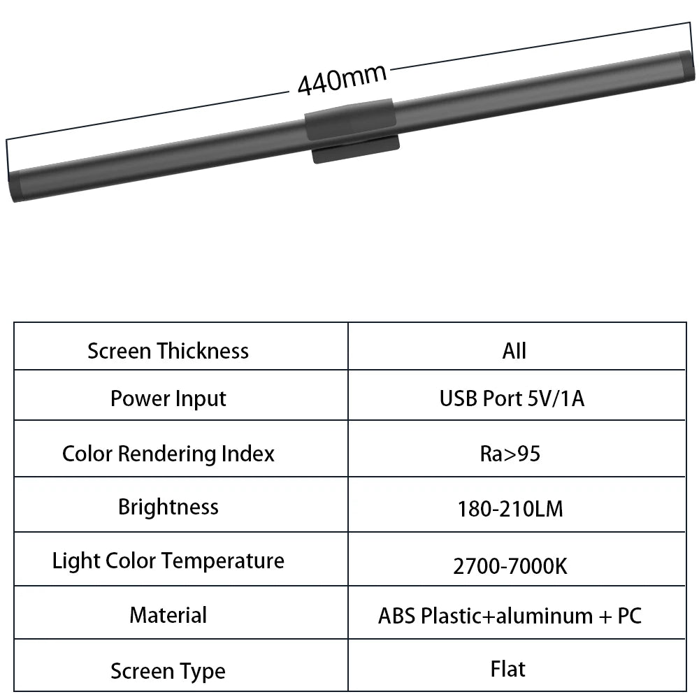 Monitor Light Bar RGB Lightbar Atmosphere USB LED Screen Hanging Setup Dimming For Game Room Desk Lamp Night Light Accessories