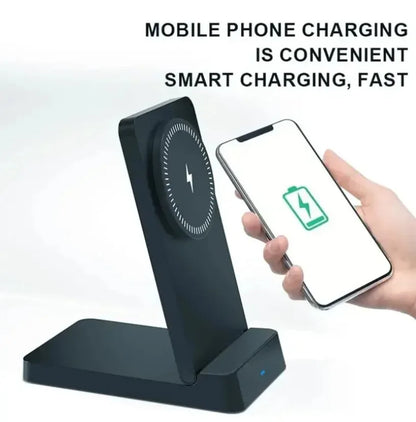 Magnetic Fast Charging Station 15W Wireless Charger Desktop Fold Smart Phone Holder Charge For Magsafe iPhone 16 15 14 13 12 Pro