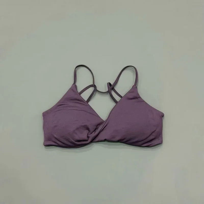 HISTELLO Vision Twist Front Backless Sports Bra Women High Support Breathable Soft Gym Workout Running Jogging Fitness Bra