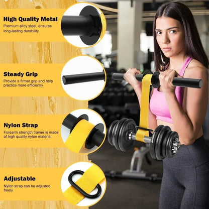 Adjustable Forearm Strength Trainer Wrist Roller With Thickened Non-Slip Handle Belt Home Workout Upper Body Fitness Equipment