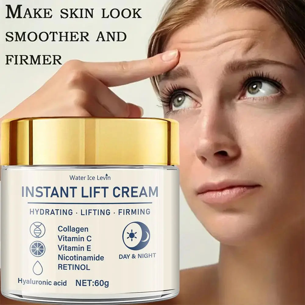 60g Instant Lift Face Cream Firming Skin Tightening Anti Wrinkle Collagen Hyaluronic Acid Hydrating Nourishing Facial Moisturize
