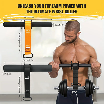 Adjustable Forearm Strength Trainer Wrist Roller With Thickened Non-Slip Handle Belt Home Workout Upper Body Fitness Equipment