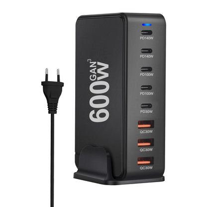 GaN  600W New Fast Charge 3.0 USB-C Charger with 8 Ports 5C3A PD, Portable and Suitable for Tablets