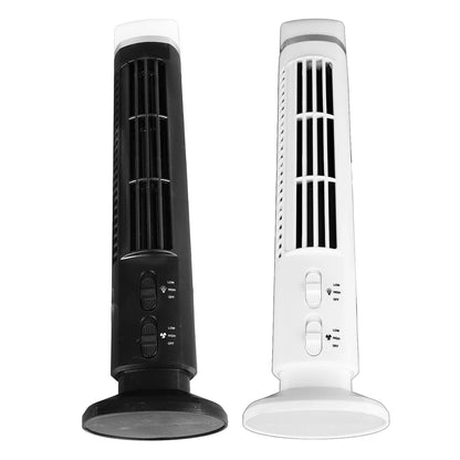 【2026】Tower Bladeless Fan 90 Degree Oscillating Fingertip Guard USB Quiet Desk Fan Anti Slip Pad with Light for Home