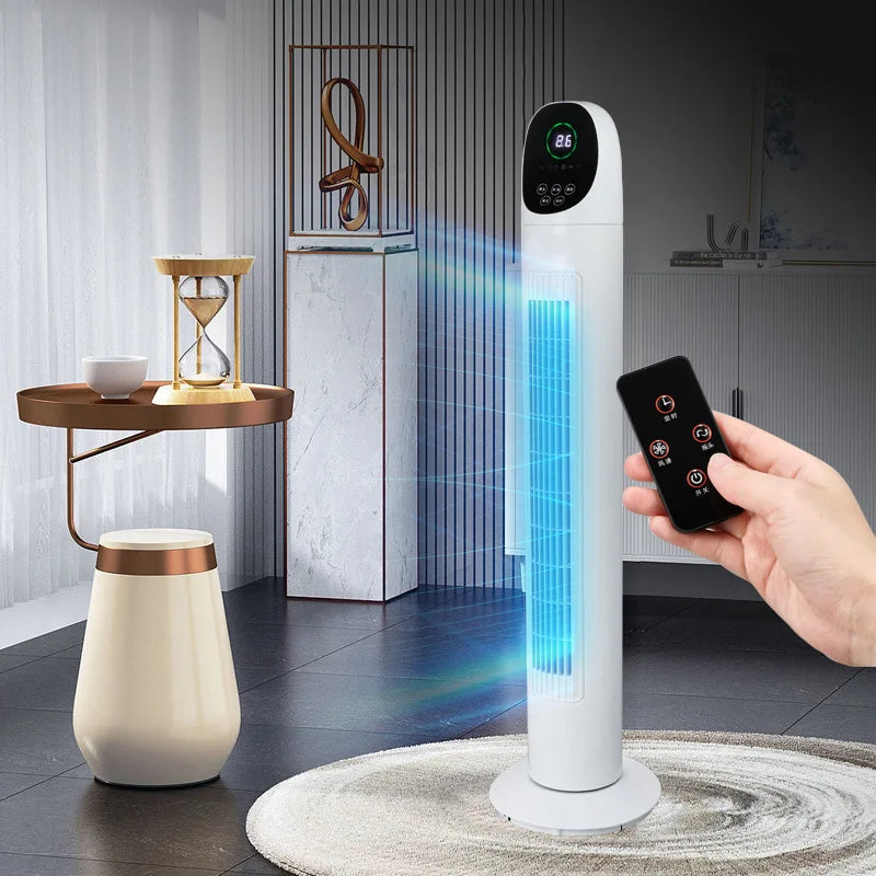 Tower Air Circulator Fan 3-Speed Oscillating - Wide-Angle Airflow for Bedroom/Office Silent Motor Anti-Tip Base 12H Timer