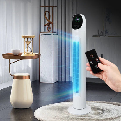 Tower Air Circulator Fan 3-Speed Oscillating - Wide-Angle Airflow for Bedroom/Office Silent Motor Anti-Tip Base 12H Timer