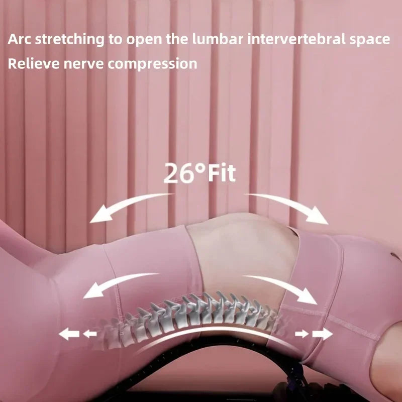 Home back and waist stretching equipment, yoga fitness back traction and back stretcher, waist stretching massager