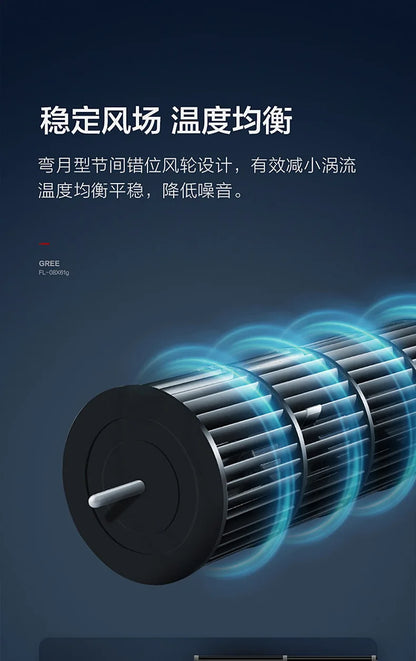 Tower Air Circulator Fan 3-Speed Oscillating - Wide-Angle Airflow for Bedroom/Office Silent Motor Anti-Tip Base 12H Timer
