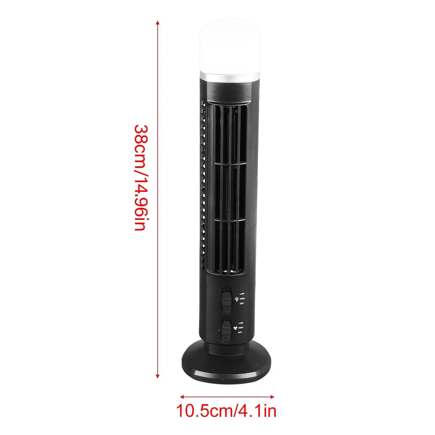 【2026】Tower Bladeless Fan 90 Degree Oscillating Fingertip Guard USB Quiet Desk Fan Anti Slip Pad with Light for Home
