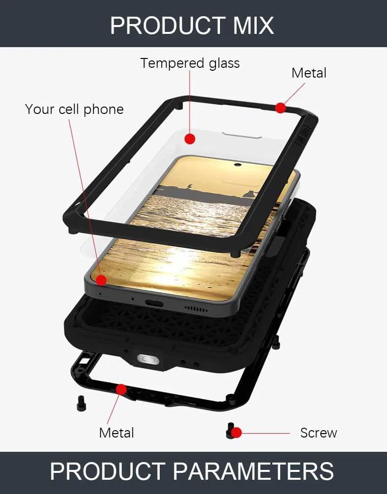 Love Mei Armor Phone Case for Xiaomi 15 14 13 Pro 11 Silicone Military Grade Rugged Metal Protective Shockproof Dust Proof Cover