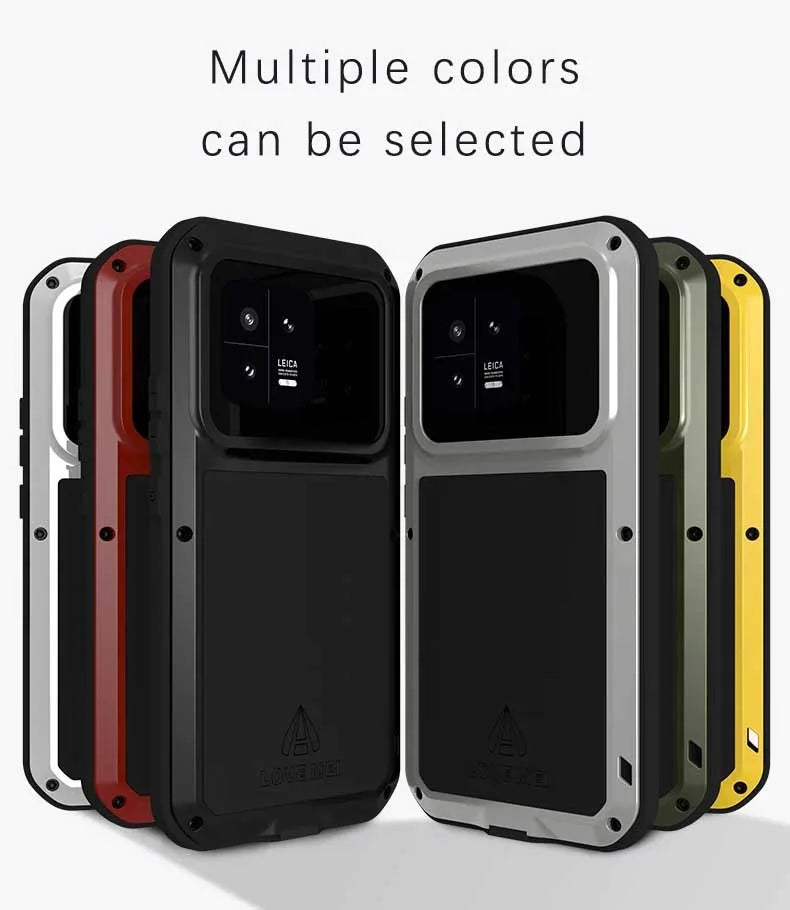 Love Mei Armor Phone Case for Xiaomi 15 14 13 Pro 11 Silicone Military Grade Rugged Metal Protective Shockproof Dust Proof Cover