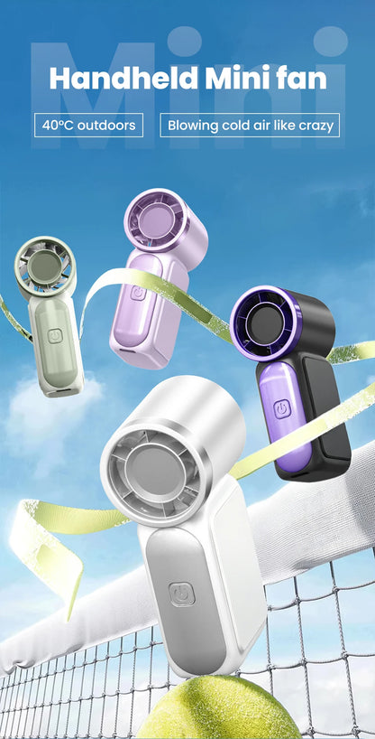 Portable Handheld Mini Fan 5 Speed Adjust Type c Rechargeable Fan Digital Display Desktop Fan Outdoor