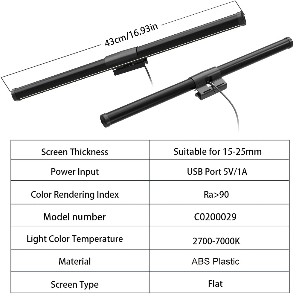 Monitor Light Bar RGB Lightbar Atmosphere USB LED Screen Hanging Setup Dimming For Game Room Desk Lamp Night Light Accessories