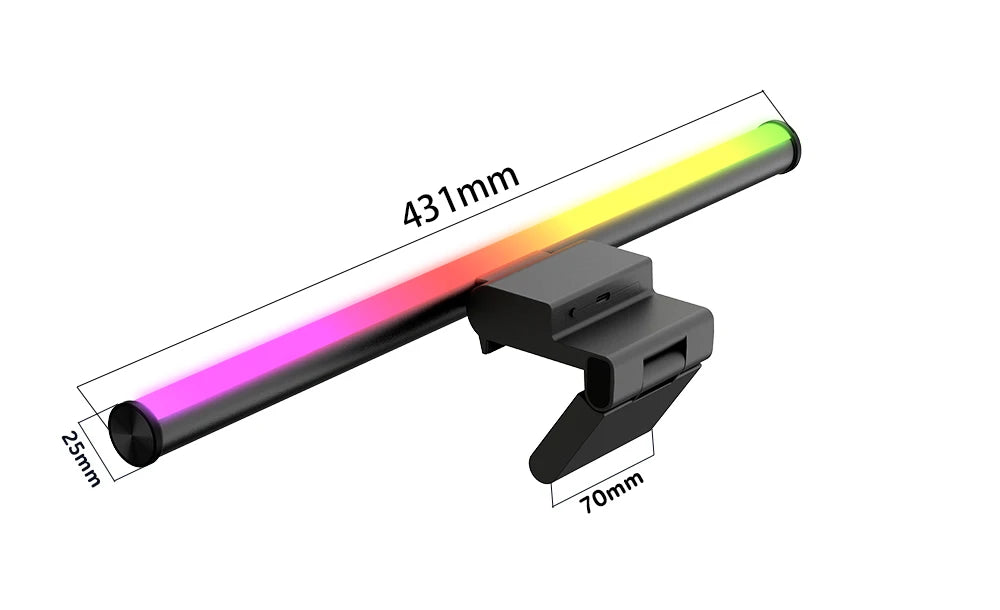 Monitor Light Bar RGB Lightbar Atmosphere USB LED Screen Hanging Setup Dimming For Game Room Desk Lamp Night Light Accessories