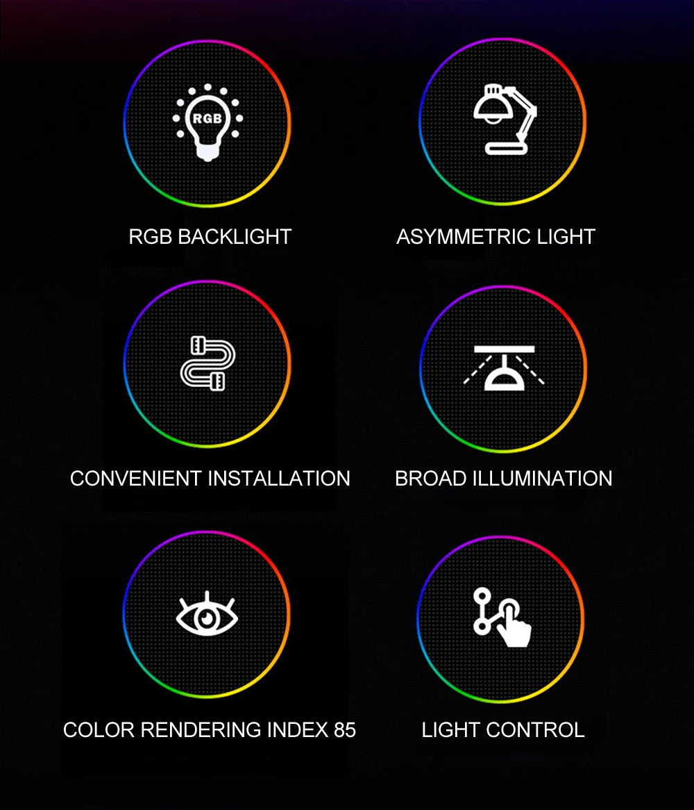 Monitor Light Bar RGB Lightbar Atmosphere USB LED Screen Hanging Setup Dimming For Game Room Desk Lamp Night Light Accessories