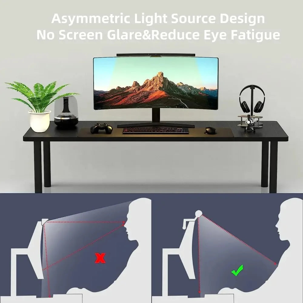 Monitor Light Bar Curved, RGB Backlight, Computer Screen Lamp Dual Light Source with Touch Control Home Office Gaming Desk Lamp