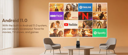 XGODY HY310 Mini Projector Auto Focus 4K Native 1080P 330ANSI Android11 5W Speaker Air Mouse Voice Assistant Home Cinema