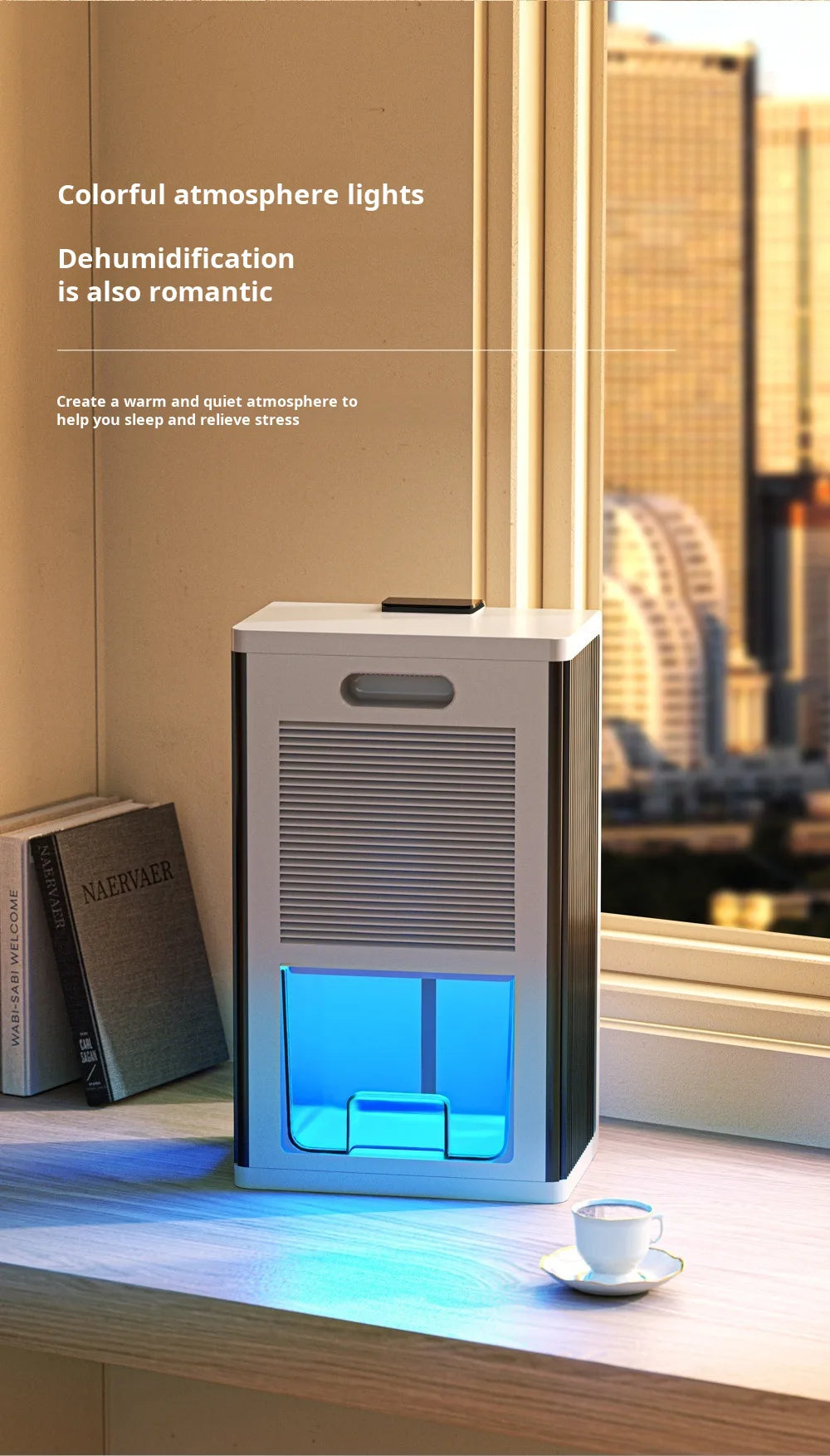 Household Dehumidifier Dryer Moistureproof 2.8L Water Tank Water Full Stop Indoor Purification Air Dryer Basement Dehumidifier