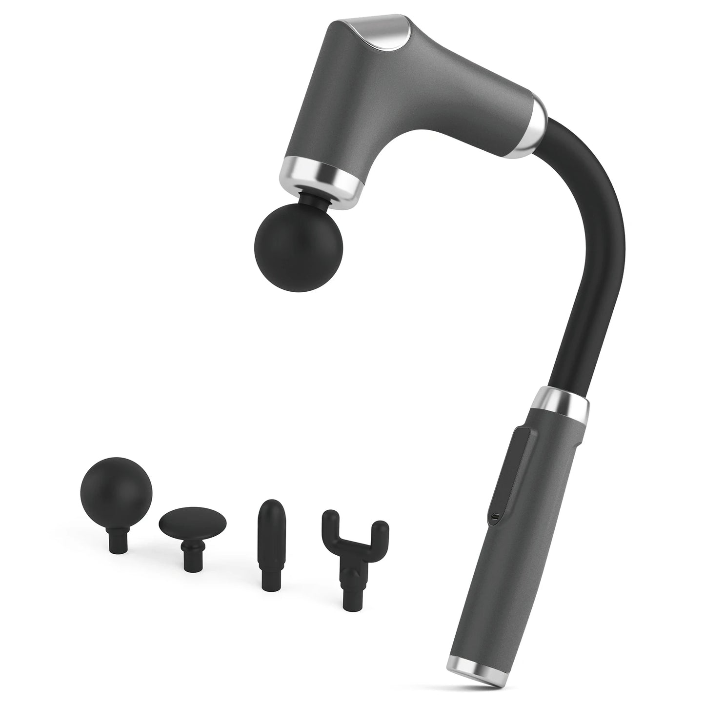Home Massage Gun With A Long Handle Curved Head Cervical Spine Lumbar Back Legs Multi-functional Fascia Gun For Relaxing Muscles