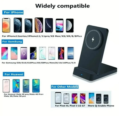 Magnetic Fast Charging Station 15W Wireless Charger Desktop Fold Smart Phone Holder Charge For Magsafe iPhone 16 15 14 13 12 Pro