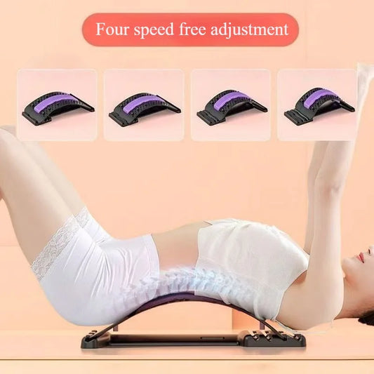 Home back and waist stretching equipment, yoga fitness back traction and back stretcher, waist stretching massager