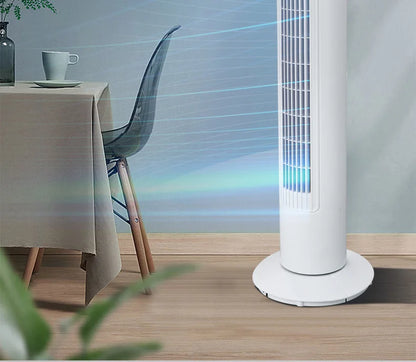 Tower Air Circulator Fan 3-Speed Oscillating - Wide-Angle Airflow for Bedroom/Office Silent Motor Anti-Tip Base 12H Timer
