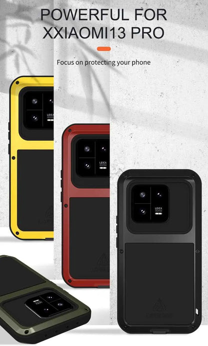 Love Mei Armor Phone Case for Xiaomi 15 14 13 Pro 11 Silicone Military Grade Rugged Metal Protective Shockproof Dust Proof Cover